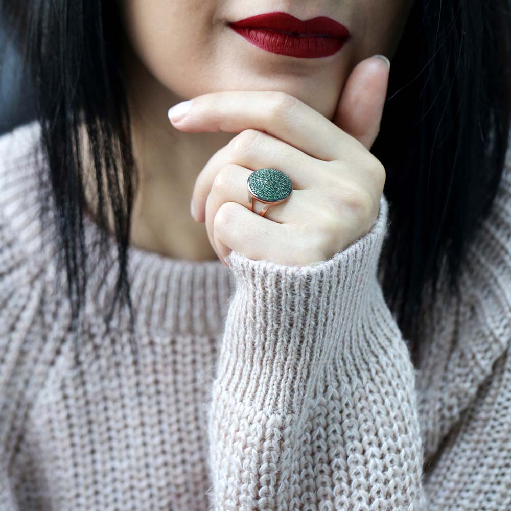 Silver Rounded Cluster Design Ring, Wholesale Handcrafted 925 Sterling Silver Jewelry Ring